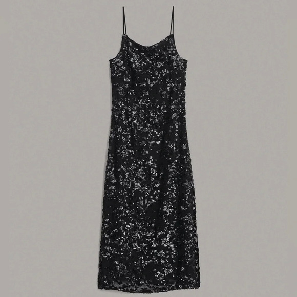 Rag & Bone Joelene Midi Dress Black Sequin - Picture 5 of 7